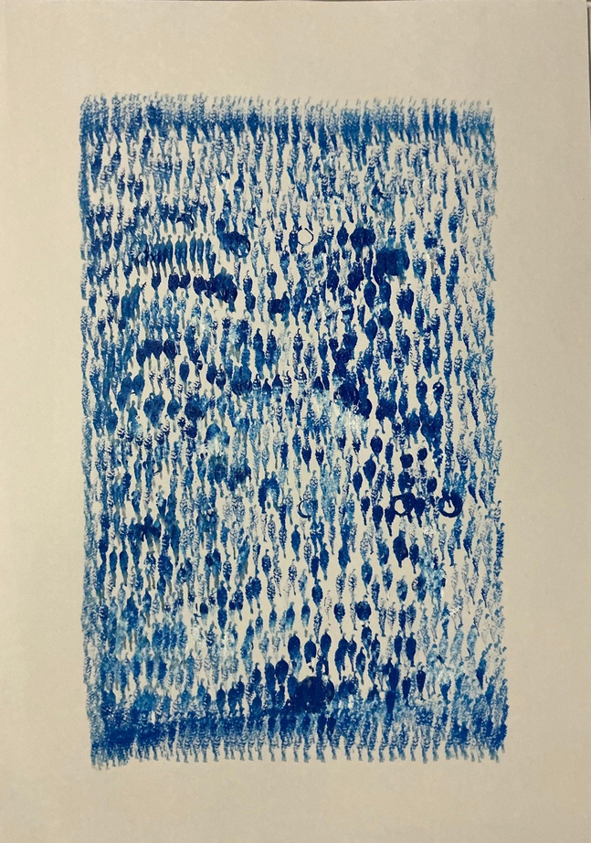 Untitled 10' abstract acrylic painting by artist Prasen Baviskar, 17x12 inch, on paper