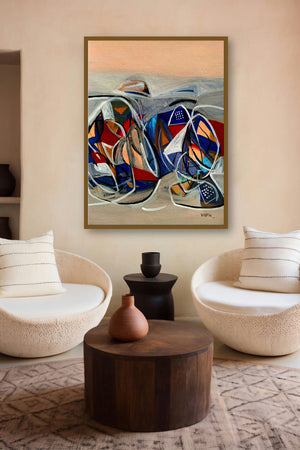 Untitled 101 (abstract painting) by artist Vivek Nimbolkar displayed in a Modern gallery