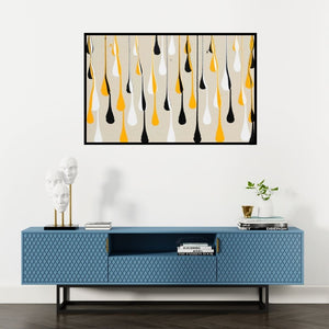 Preview of 'Untitled 102 (Hanging Drops)' Painting by Sumit Mehndiratta shown on a wall in a furnished room.