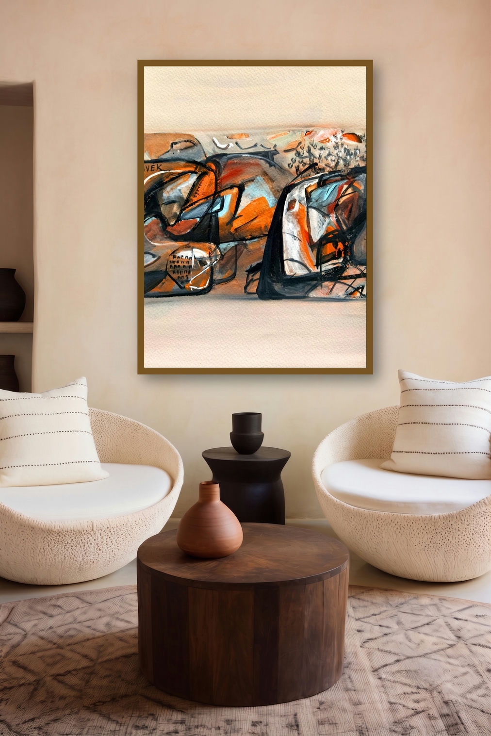 Untitled 105 (Geometric art) by artist Vivek Nimbolkar displayed in a Modern gallery