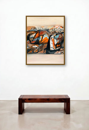 Untitled 105 (Geometric art) by artist Vivek Nimbolkar displayed in a Art Deco Home Office