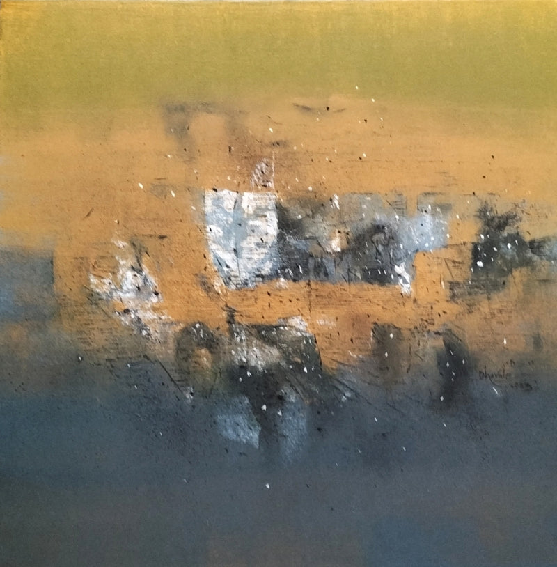 Untitled 11' abstract acrylic painting by artist Dnyaneshwar Dhavale, 36x36 inch, on canvas