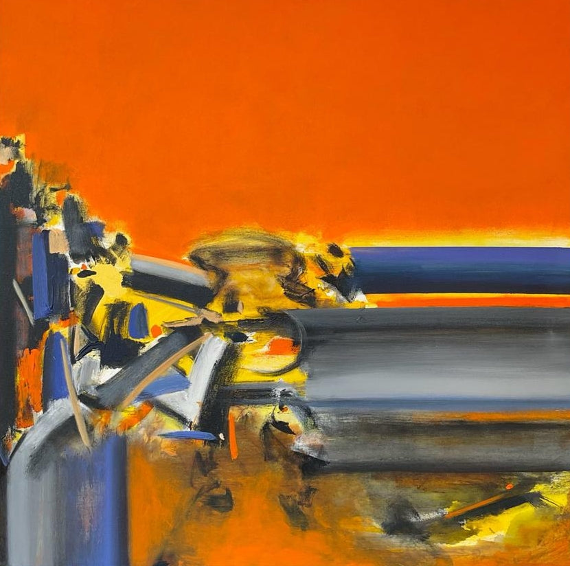 Untitled 11' abstract acrylic painting by artist Chaitan Bhosale, 36x36 inch, on canvas