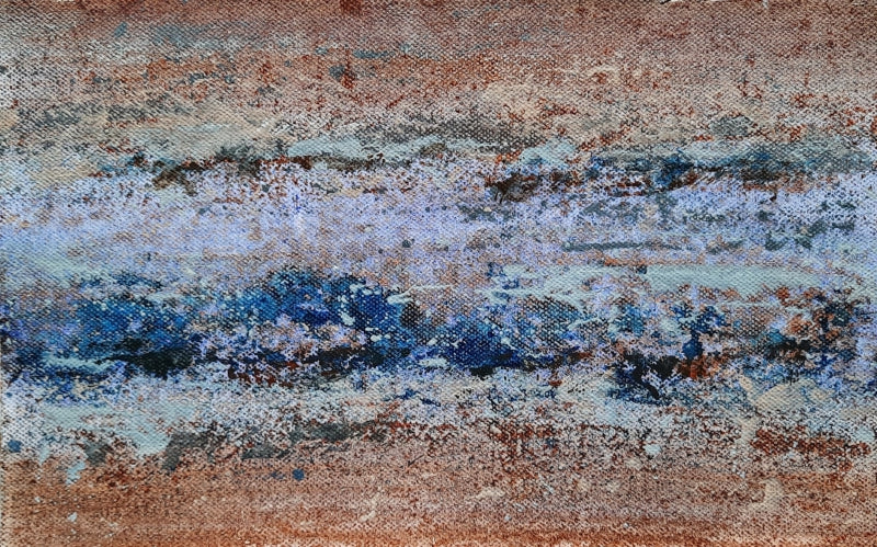 Untitled 11' abstract acrylic painting by artist Vipta Kapadia, 9x13 inch, on canvas