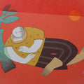 Untitled 11' figurative acrylic-charcoal painting by artist Kiran Sherkhane, 36x48 inch, on canvas