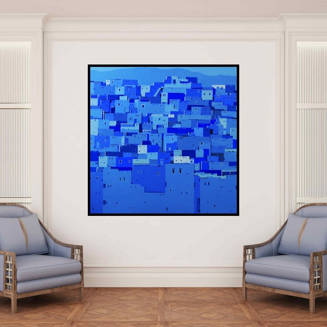 In-situ view of Madan Pawar's 'Untitled 11' painting in a room