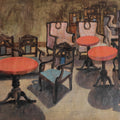 Untitled 11' still-life mixed-media painting by artist Soyli Saha, 32x39 inch, on paper