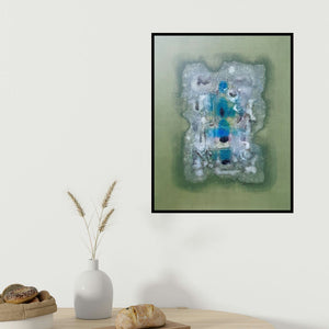 Jai Chouhan's 'Untitled 11 (Emergence of Form)' painting visualized above a sofa in a contemporary room.