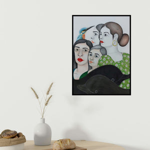 Rajesh Salagaonkar's 'Untitled 11' painting visualized above a sofa in a contemporary room.