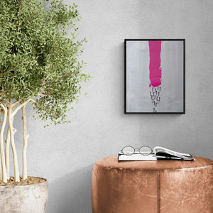 Ashvini Vidhate's painting 'Untitled 11 (Pierced)' displayed in a modern living room setting