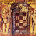 Religious acrylic painting titled 'Untitled 11', 18x36 inches, by artist Balaji G. Bhange on Canvas