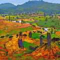 Landscape acrylic painting titled 'Untitled 11', 36x36 inch, by artist Hari Dhongade on Canvas