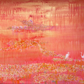 Untitled 12' nature mixed-media painting by artist Vyoma Parikh, 30x42 inch, on linen
