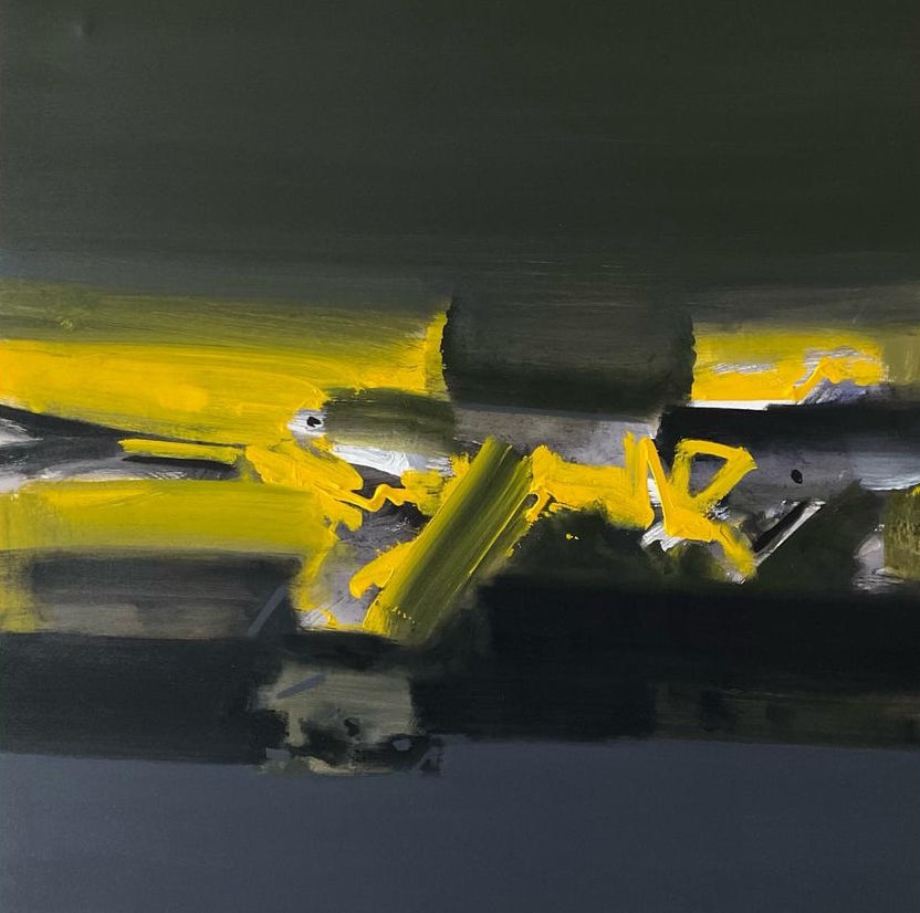 Untitled 12' abstract acrylic painting by artist Chaitan Bhosale, 36x36 inch, on canvas