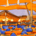 Untitled 12' abstract watercolor painting by artist Sameer Bhitale, 3x4 inch, on paper