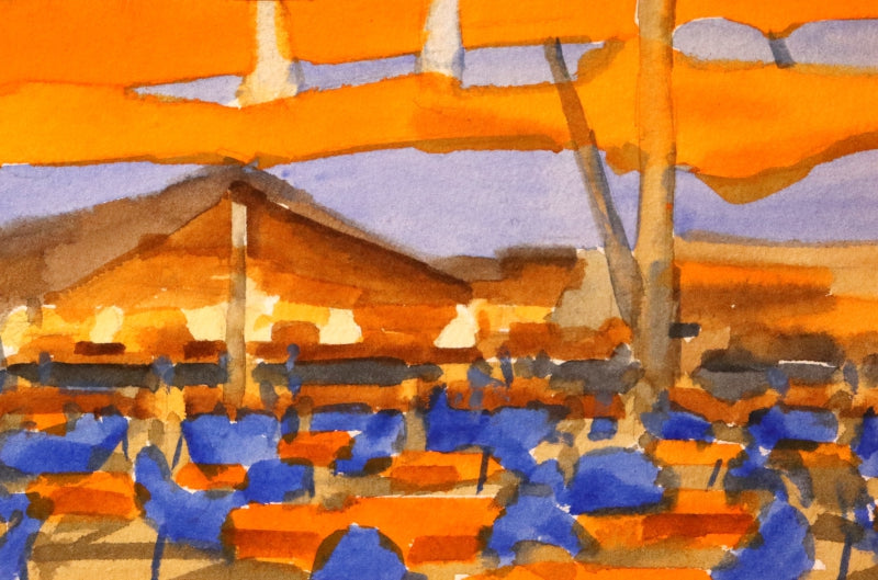 Untitled 12' abstract watercolor painting by artist Sameer Bhitale, 3x4 inch, on paper