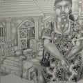 Untitled 12' figurative graphite drawing by artist Shripad Gurav, 12x9 inch, on paper