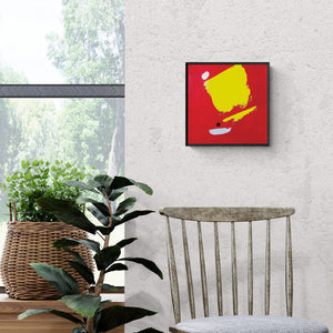 In-situ view of Ashvini Vidhate's 'Untitled 12 (Cosmic Collision)' painting in a room