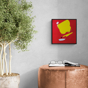 Preview of 'Untitled 12 (Cosmic Collision)' Painting by Ashvini Vidhate shown on a wall in a furnished room.