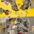 Untitled 12' contemporary mixed-media painting by artist Sanjeeda Khanam, 36x24 inch, on canvas