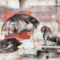 Untitled 12' contemporary mixed-media painting by artist Satish Multhalli, 19x25 inch, on canson paper