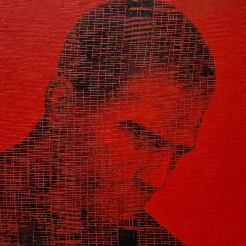 'Untitled 12' figurative acrylic painting by artist Sunil Padwal, 12x12 inch, on canvas