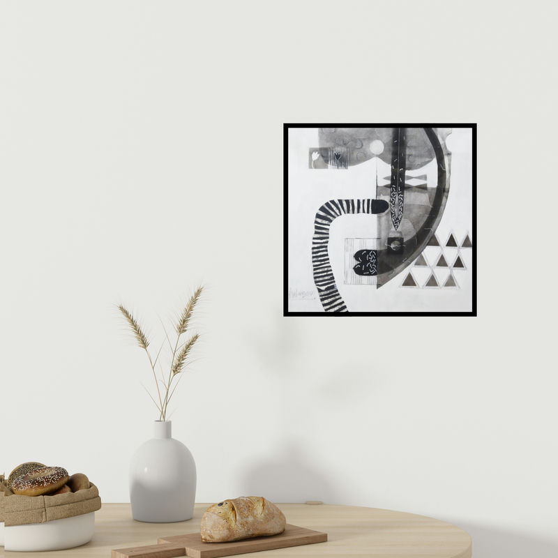 In-situ view of Narendra Jatav's 'Untitled 122 (Cosmic Dance)' painting in a room