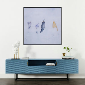 'Untitled 1278 (Untitled)' painting by Arvind Patel shown on a wall in a furnished room.