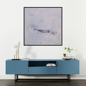 'Untitled 1293 (Untitled)' painting by Arvind Patel shown on a wall in a furnished room.