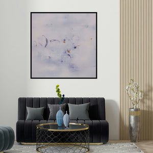 Arvind Patel's 'Untitled 1294 (Untitled)' painting visualized above a sofa in a contemporary room.