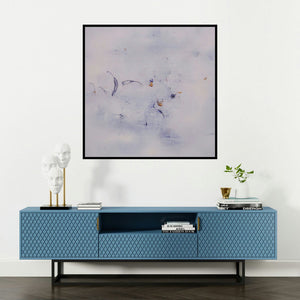 'Untitled 1294 (Untitled)' painting by Arvind Patel shown on a wall in a furnished room.