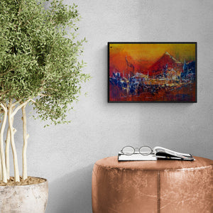 In-situ view of Dnyaneshwar Dhavale's 'Untitled' painting in a room