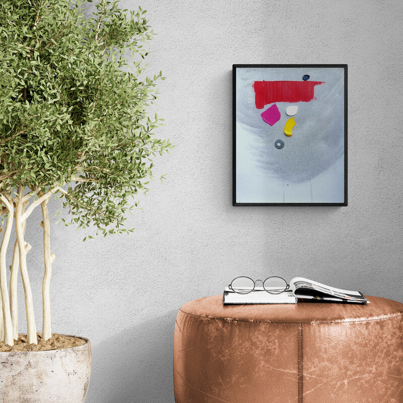 Ashvini Vidhate's painting 'Untitled 13 (Cosmic Ballet)' displayed in a modern living room setting