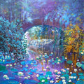 Nature oil painting titled 'Untitled 13', 36x36 inch, by artist Surekhah Matt on Canvas