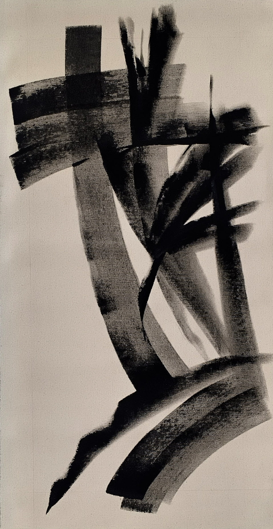 Untitled 13' abstract acrylic painting by artist Anand Kamdar, 26x12 inch, on canvas