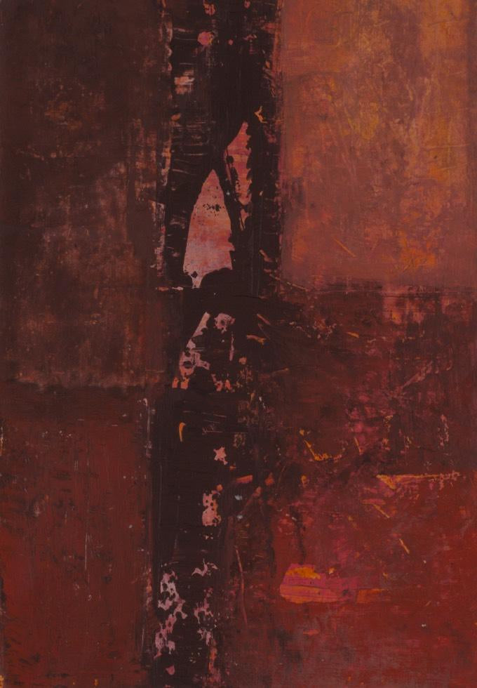 'Untitled 14' abstract acrylic painting by artist Suchita Tarde, 19x13 inch, on paper