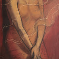 Untitled 14' nude mixed-media painting by artist Bhakti Lad, 60x24 inch, on canvas