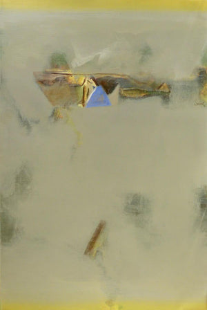 Untitled 141 (Distant Horizon) by Shrikant Kadam, Original Acrylic Abstract Painting on Canvas, Medium Vertical Wall Art