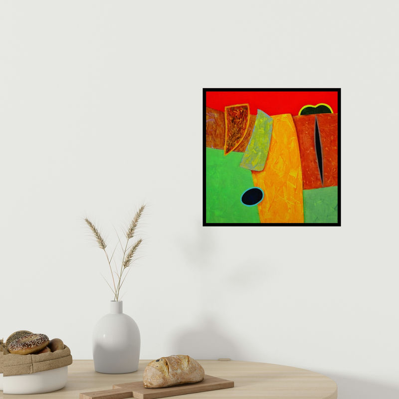 In-situ view of Bhushan Vaidhya's 'Untitled 15 (Earth and Sky: An Abstract Composition)' painting in a room