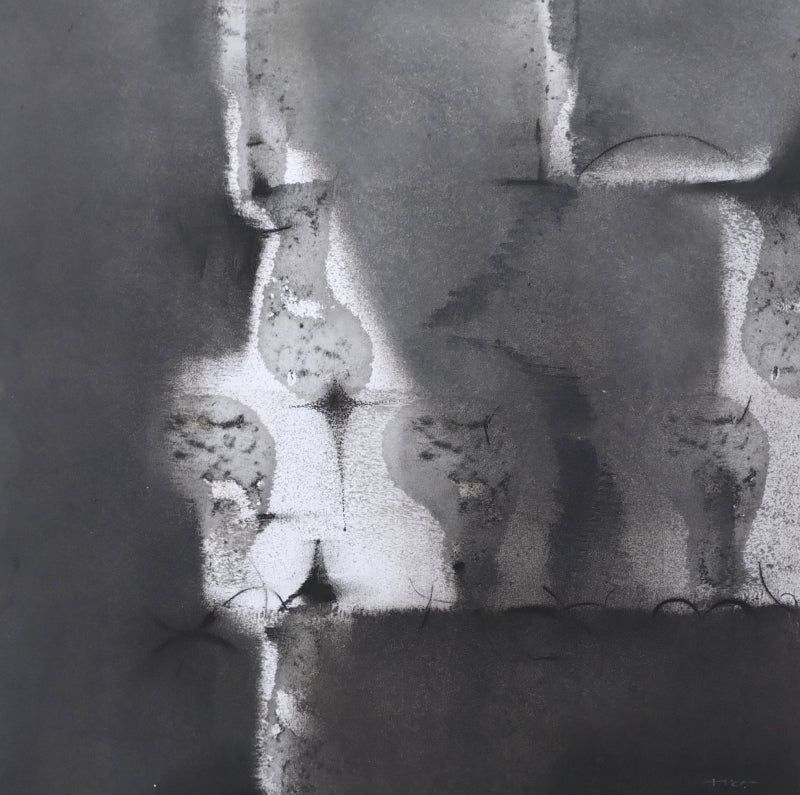 Untitled 15' abstract mixed-media painting by artist Hemant Dhane, 12x12 inch, on acid free paper