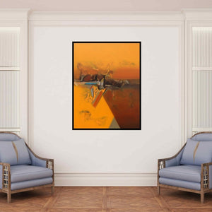 In-situ view of Shrikant Kadam's 'Untitled 152' painting in a room