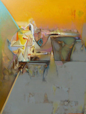 Abstract acrylic painting titled 'Untitled 155', 48x36 inches, by artist Shrikant Kadam on Canvas