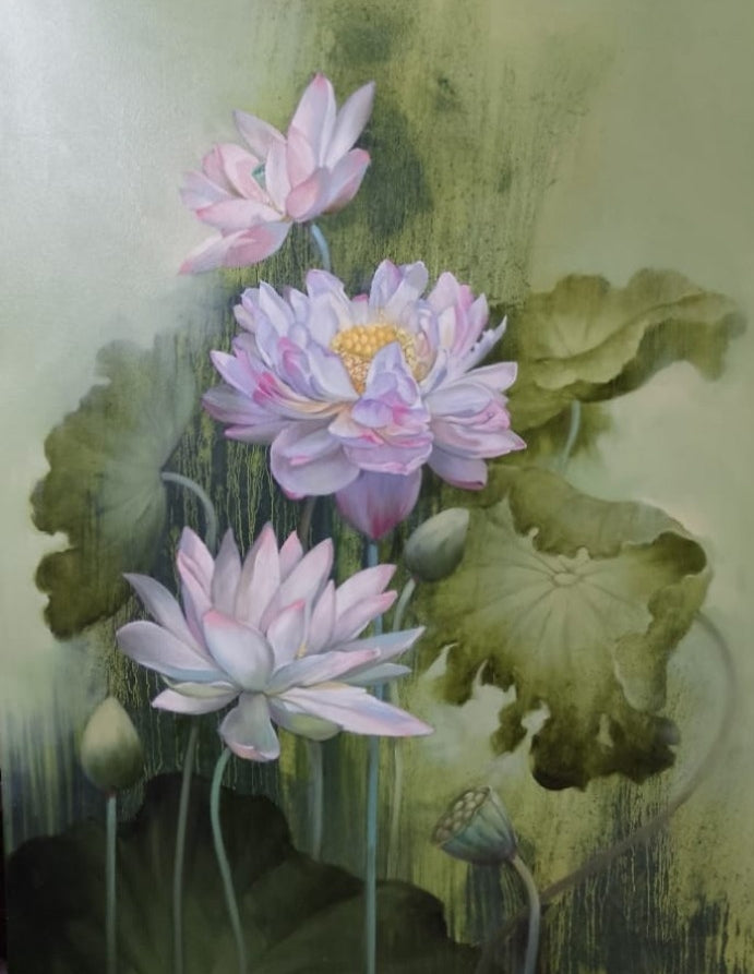 Untitled 16' nature oil painting by artist Namdev M Patil, 42x32 inch, on canvas