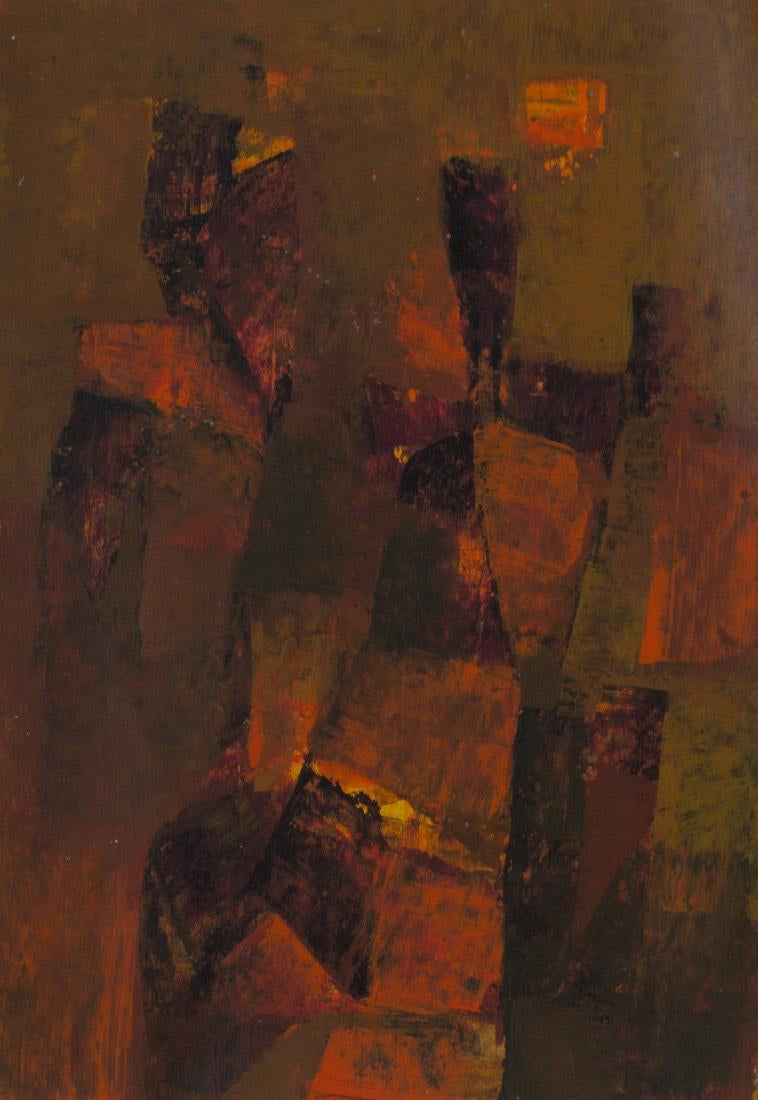 'Untitled 16' abstract acrylic painting by artist Suchita Tarde, 19x13 inch, on paper