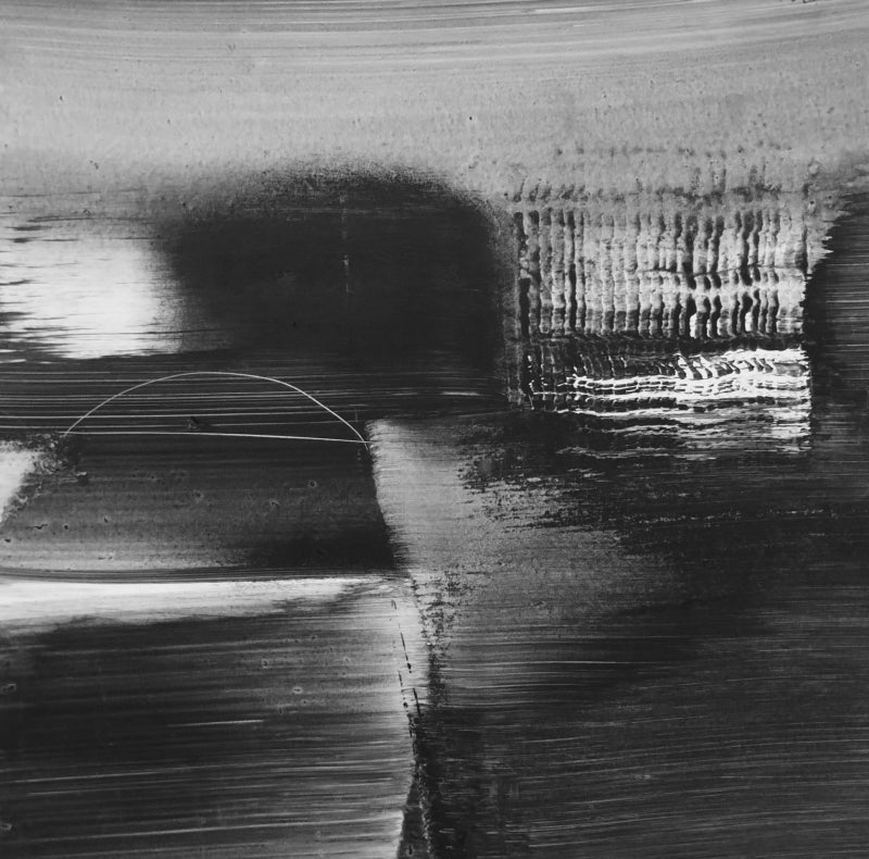 Untitled 16' abstract acrylic-ink painting by artist Hemant Dhane, 12x12 inch, on paper