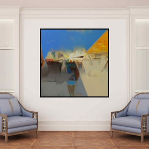 In-situ view of Shrikant Kadam's 'Untitled 160' painting in a room