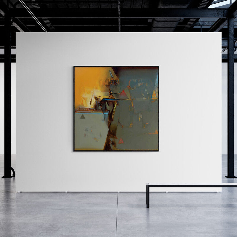 In-situ view of Shrikant Kadam's 'Untitled 170 (Shifting Realities)' painting in a room