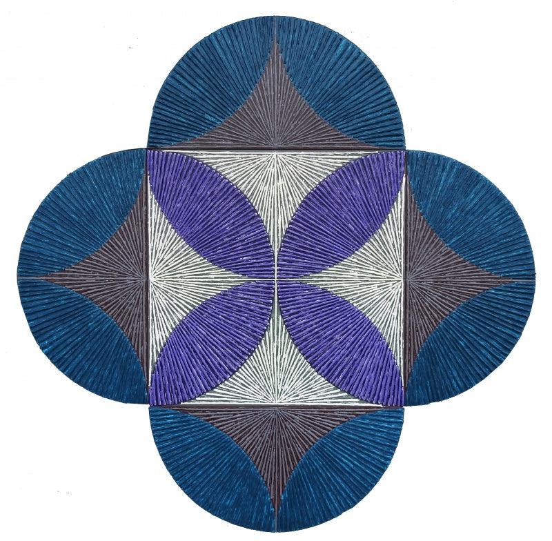 Abstract acrylic painting titled 'Untitled 172', 48x48 inches, by artist Sandesh Khule on Canvas