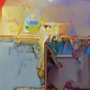 Abstract acrylic painting titled 'Untitled 193', 36x36 inches, by artist Shrikant Kadam on Canvas