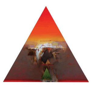 Untitled 194 (Cosmic Balance) by Shrikant Kadam, Original Acrylic Abstract Painting on Canvas, X-Large Square Wall Art